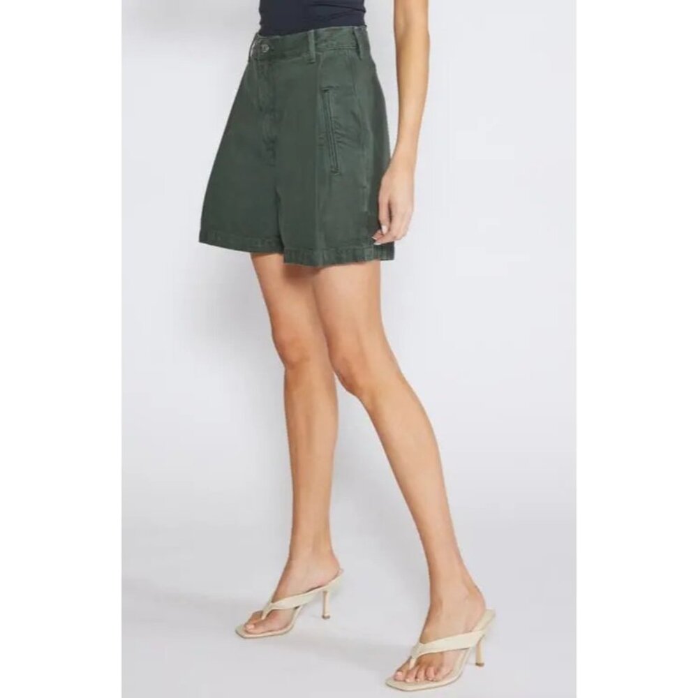 Etica Max Pleated Short Women's Size 30 Seaweed Green Eco-Friendly Cotton Blend - Picture 9 of 16